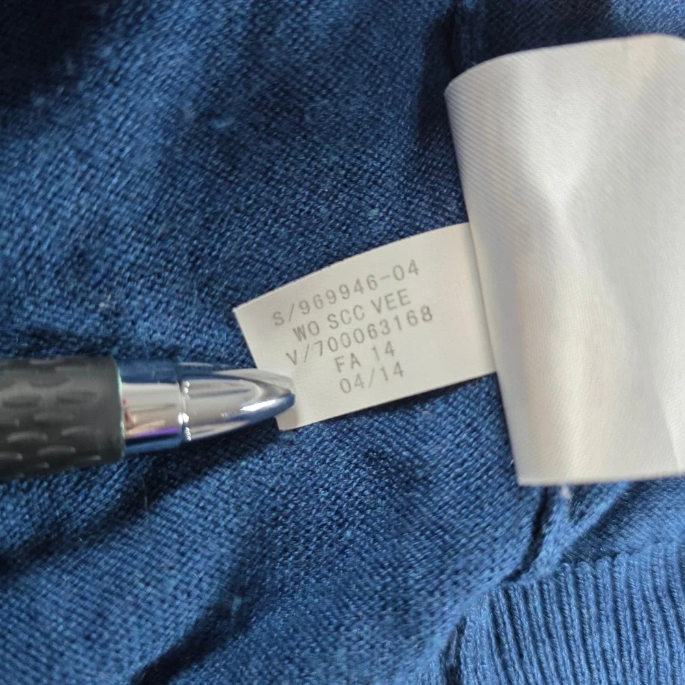 Banana Republic Mens Small Blue V-Neck Sweater Silk Cotton Cashmere Luxury Blend